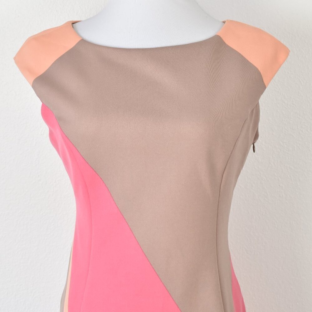 Maggy London Color Block Scuba Sheath Dress - 10 - Picture 2 of 8